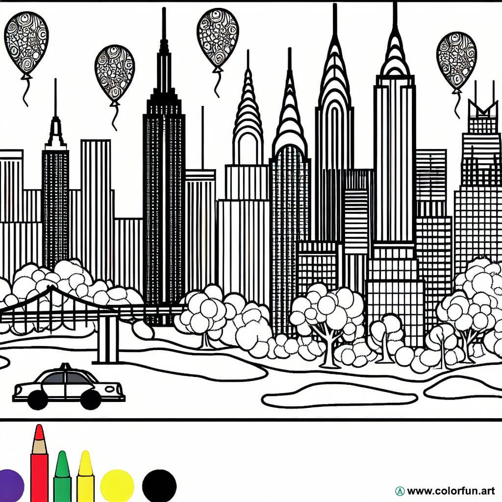 Coloriage de New York pour les CP T l charger ou Imprimer