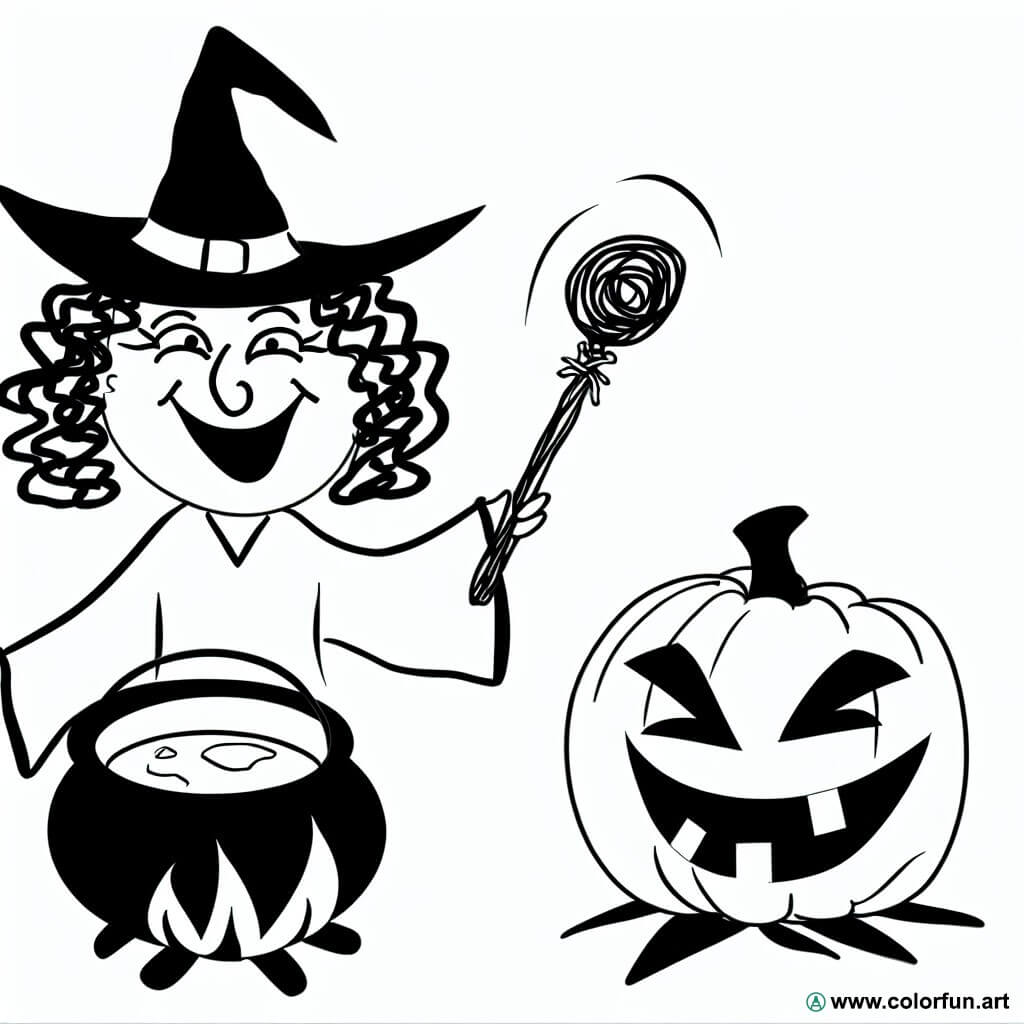 Coloriage De Sorci Res Pour Halloween T L Charger Ou Imprimer