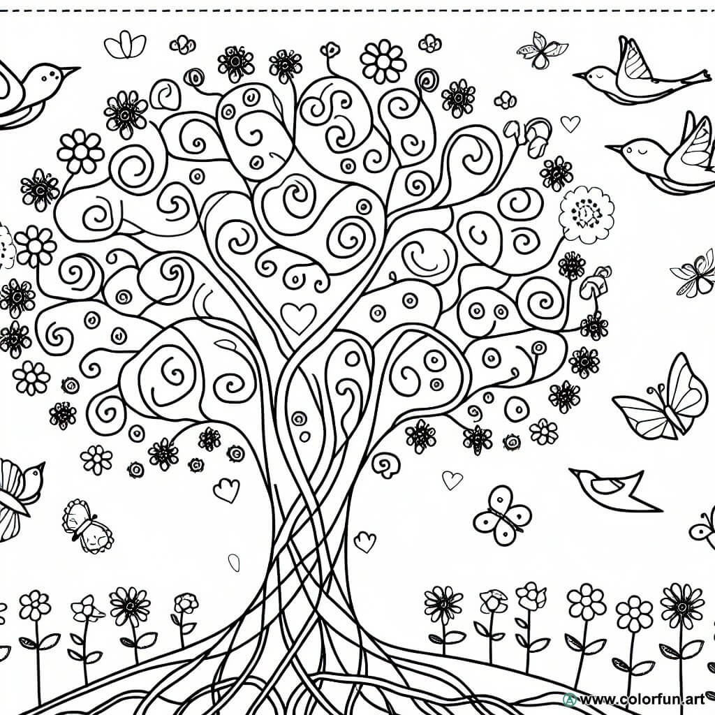 Coloriage D Un Arbre De Vie Complexe T L Charger Ou Imprimer Gratuitement