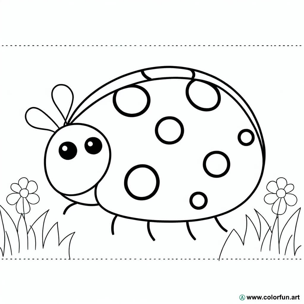 Coloriage Dune Coccinelle Dans Le Jardin à Télécharger Ou à Imprimer Gratuitement 